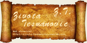 Života Tešmanović vizit kartica